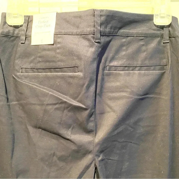 Talbots Perfect Crop Pants Cotton/Spandex Button Slim Leg Navy Women’s 2 NEW - Picture 10 of 16
